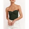 image:imageANRABESS Tube Tops for Women Strapless Twist Knot Corset Rib Knit Slim Fit Medium Stretch Sexy Tank for PartyampGoing OutArmy Green