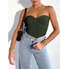 image:imageANRABESS Tube Tops for Women Strapless Twist Knot Corset Rib Knit Slim Fit Medium Stretch Sexy Tank for PartyampGoing OutArmy Green