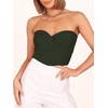 image:imageANRABESS Tube Tops for Women Strapless Twist Knot Corset Rib Knit Slim Fit Medium Stretch Sexy Tank for PartyampGoing OutArmy Green