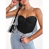 image:imageANRABESS Tube Tops for Women Strapless Twist Knot Corset Rib Knit Slim Fit Medium Stretch Sexy Tank for PartyampGoing OutBlack