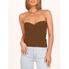 image:imageANRABESS Tube Tops for Women Strapless Twist Knot Corset Rib Knit Slim Fit Medium Stretch Sexy Tank for PartyampGoing OutCaramel