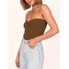 image:imageANRABESS Tube Tops for Women Strapless Twist Knot Corset Rib Knit Slim Fit Medium Stretch Sexy Tank for PartyampGoing OutCaramel