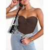 image:imageANRABESS Tube Tops for Women Strapless Twist Knot Corset Rib Knit Slim Fit Medium Stretch Sexy Tank for PartyampGoing OutCoffee