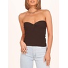 image:imageANRABESS Tube Tops for Women Strapless Twist Knot Corset Rib Knit Slim Fit Medium Stretch Sexy Tank for PartyampGoing OutCoffee
