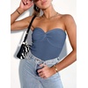 image:imageANRABESS Tube Tops for Women Strapless Twist Knot Corset Rib Knit Slim Fit Medium Stretch Sexy Tank for PartyampGoing OutDeep Blue