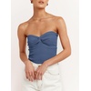 image:imageANRABESS Tube Tops for Women Strapless Twist Knot Corset Rib Knit Slim Fit Medium Stretch Sexy Tank for PartyampGoing OutDeep Blue