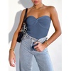image:imageANRABESS Tube Tops for Women Strapless Twist Knot Corset Rib Knit Slim Fit Medium Stretch Sexy Tank for PartyampGoing OutDeep Blue