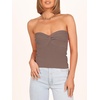 image:imageANRABESS Tube Tops for Women Strapless Twist Knot Corset Rib Knit Slim Fit Medium Stretch Sexy Tank for PartyampGoing OutDeep Khaki