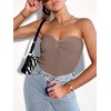 image:imageANRABESS Tube Tops for Women Strapless Twist Knot Corset Rib Knit Slim Fit Medium Stretch Sexy Tank for PartyampGoing OutDeep Khaki
