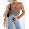 image:imageANRABESS Tube Tops for Women Strapless Twist Knot Corset Rib Knit Slim Fit Medium Stretch Sexy Tank for PartyampGoing OutDeep Khaki
