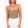 image:imageANRABESS Tube Tops for Women Strapless Twist Knot Corset Rib Knit Slim Fit Medium Stretch Sexy Tank for PartyampGoing OutKhaki