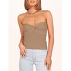 image:imageANRABESS Tube Tops for Women Strapless Twist Knot Corset Rib Knit Slim Fit Medium Stretch Sexy Tank for PartyampGoing OutKhaki