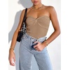 image:imageANRABESS Tube Tops for Women Strapless Twist Knot Corset Rib Knit Slim Fit Medium Stretch Sexy Tank for PartyampGoing OutKhaki