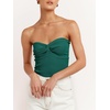 image:imageANRABESS Tube Tops for Women Strapless Twist Knot Corset Rib Knit Slim Fit Medium Stretch Sexy Tank for PartyampGoing OutOpal Green