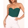 image:imageANRABESS Tube Tops for Women Strapless Twist Knot Corset Rib Knit Slim Fit Medium Stretch Sexy Tank for PartyampGoing OutOpal Green