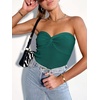 image:imageANRABESS Tube Tops for Women Strapless Twist Knot Corset Rib Knit Slim Fit Medium Stretch Sexy Tank for PartyampGoing OutOpal Green