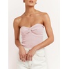 image:imageANRABESS Tube Tops for Women Strapless Twist Knot Corset Rib Knit Slim Fit Medium Stretch Sexy Tank for PartyampGoing OutPink