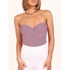image:imageANRABESS Tube Tops for Women Strapless Twist Knot Corset Rib Knit Slim Fit Medium Stretch Sexy Tank for PartyampGoing OutPurple