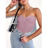 image:imageANRABESS Tube Tops for Women Strapless Twist Knot Corset Rib Knit Slim Fit Medium Stretch Sexy Tank for PartyampGoing OutPurple
