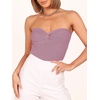 image:imageANRABESS Tube Tops for Women Strapless Twist Knot Corset Rib Knit Slim Fit Medium Stretch Sexy Tank for PartyampGoing OutPurple