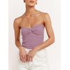 image:imageANRABESS Tube Tops for Women Strapless Twist Knot Corset Rib Knit Slim Fit Medium Stretch Sexy Tank for PartyampGoing OutPurple