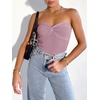 image:imageANRABESS Tube Tops for Women Strapless Twist Knot Corset Rib Knit Slim Fit Medium Stretch Sexy Tank for PartyampGoing OutPurple