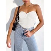 image:imageANRABESS Tube Tops for Women Strapless Twist Knot Corset Rib Knit Slim Fit Medium Stretch Sexy Tank for PartyampGoing OutWhite