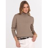 image:imageANRABESS Turtleneck Sweaters for Women Long Sleeve Dressy Casual Soft Knitted Button Pullover Tops 2026 Fall Winter ClothesBright Tan