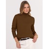 image:imageANRABESS Turtleneck Sweaters for Women Long Sleeve Dressy Casual Soft Knitted Button Pullover Tops 2026 Fall Winter ClothesDeep Caramel