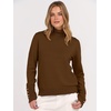 image:imageANRABESS Turtleneck Sweaters for Women Long Sleeve Dressy Casual Soft Knitted Button Pullover Tops 2026 Fall Winter ClothesDeep Caramel