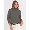 image:imageANRABESS Turtleneck Sweaters for Women Long Sleeve Dressy Casual Soft Knitted Button Pullover Tops 2026 Fall Winter ClothesGrey Khaki