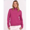 image:imageANRABESS Turtleneck Sweaters for Women Long Sleeve Dressy Casual Soft Knitted Button Pullover Tops 2026 Fall Winter ClothesHot Pink