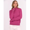 image:imageANRABESS Turtleneck Sweaters for Women Long Sleeve Dressy Casual Soft Knitted Button Pullover Tops 2026 Fall Winter ClothesHot Pink