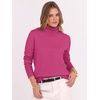 image:imageANRABESS Turtleneck Sweaters for Women Long Sleeve Dressy Casual Soft Knitted Button Pullover Tops 2026 Fall Winter ClothesHot Pink