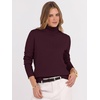 image:imageANRABESS Turtleneck Sweaters for Women Long Sleeve Dressy Casual Soft Knitted Button Pullover Tops 2026 Fall Winter ClothesWine Red