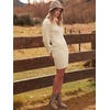image:imageANRABESS Women Long Sleeve Turtle Mock Neck Rib Knit Stretch Slim Fitted Bodycon Sweater Mini Short Dress 2026 Fall OutfitsBeige