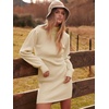 image:imageANRABESS Women Long Sleeve Turtle Mock Neck Rib Knit Stretch Slim Fitted Bodycon Sweater Mini Short Dress 2026 Fall OutfitsBeige