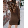 image:imageANRABESS Women Long Sleeve Turtle Mock Neck Rib Knit Stretch Slim Fitted Bodycon Sweater Mini Short Dress 2026 Fall OutfitsBrown