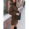image:imageANRABESS Women Long Sleeve Turtle Mock Neck Rib Knit Stretch Slim Fitted Bodycon Sweater Mini Short Dress 2026 Fall OutfitsBrown