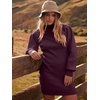 image:imageANRABESS Women Long Sleeve Turtle Mock Neck Rib Knit Stretch Slim Fitted Bodycon Sweater Mini Short Dress 2026 Fall OutfitsDeep Purple