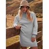 image:imageANRABESS Women Long Sleeve Turtle Mock Neck Rib Knit Stretch Slim Fitted Bodycon Sweater Mini Short Dress 2026 Fall OutfitsGray