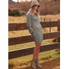 image:imageANRABESS Women Long Sleeve Turtle Mock Neck Rib Knit Stretch Slim Fitted Bodycon Sweater Mini Short Dress 2026 Fall OutfitsLight Gray Green