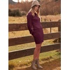 image:imageANRABESS Women Long Sleeve Turtle Mock Neck Rib Knit Stretch Slim Fitted Bodycon Sweater Mini Short Dress 2026 Fall OutfitsWine Red