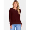 image:imageANRABESS Womens 100 Wool Sweaters Crewneck Long Sleeve Work Business Casual Basic Sweater Tops 2026 Fall OutfitsDark Red