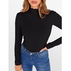 image:imageANRABESS Womens Lettuce Trim Mock Neck Long Sleeve Tops 2026 Casual Dressy Ribbed Knit Slim Fit Tee Shirt Fall Layer OutfitsBlack