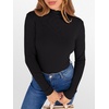 image:imageANRABESS Womens Lettuce Trim Mock Neck Long Sleeve Tops 2026 Casual Dressy Ribbed Knit Slim Fit Tee Shirt Fall Layer OutfitsBlack