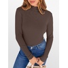 image:imageANRABESS Womens Lettuce Trim Mock Neck Long Sleeve Tops 2026 Casual Dressy Ribbed Knit Slim Fit Tee Shirt Fall Layer OutfitsCoffee