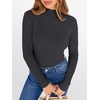 image:imageANRABESS Womens Lettuce Trim Mock Neck Long Sleeve Tops 2026 Casual Dressy Ribbed Knit Slim Fit Tee Shirt Fall Layer OutfitsDeep Grey