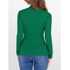 image:imageANRABESS Womens Lettuce Trim Mock Neck Long Sleeve Tops 2026 Casual Dressy Ribbed Knit Slim Fit Tee Shirt Fall Layer OutfitsGreen