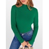 image:imageANRABESS Womens Lettuce Trim Mock Neck Long Sleeve Tops 2026 Casual Dressy Ribbed Knit Slim Fit Tee Shirt Fall Layer OutfitsGreen
